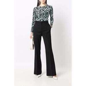 MSGM Italy High-Waisted Hi-Rise Flare Dress Pant Trouser 42 8 $338
